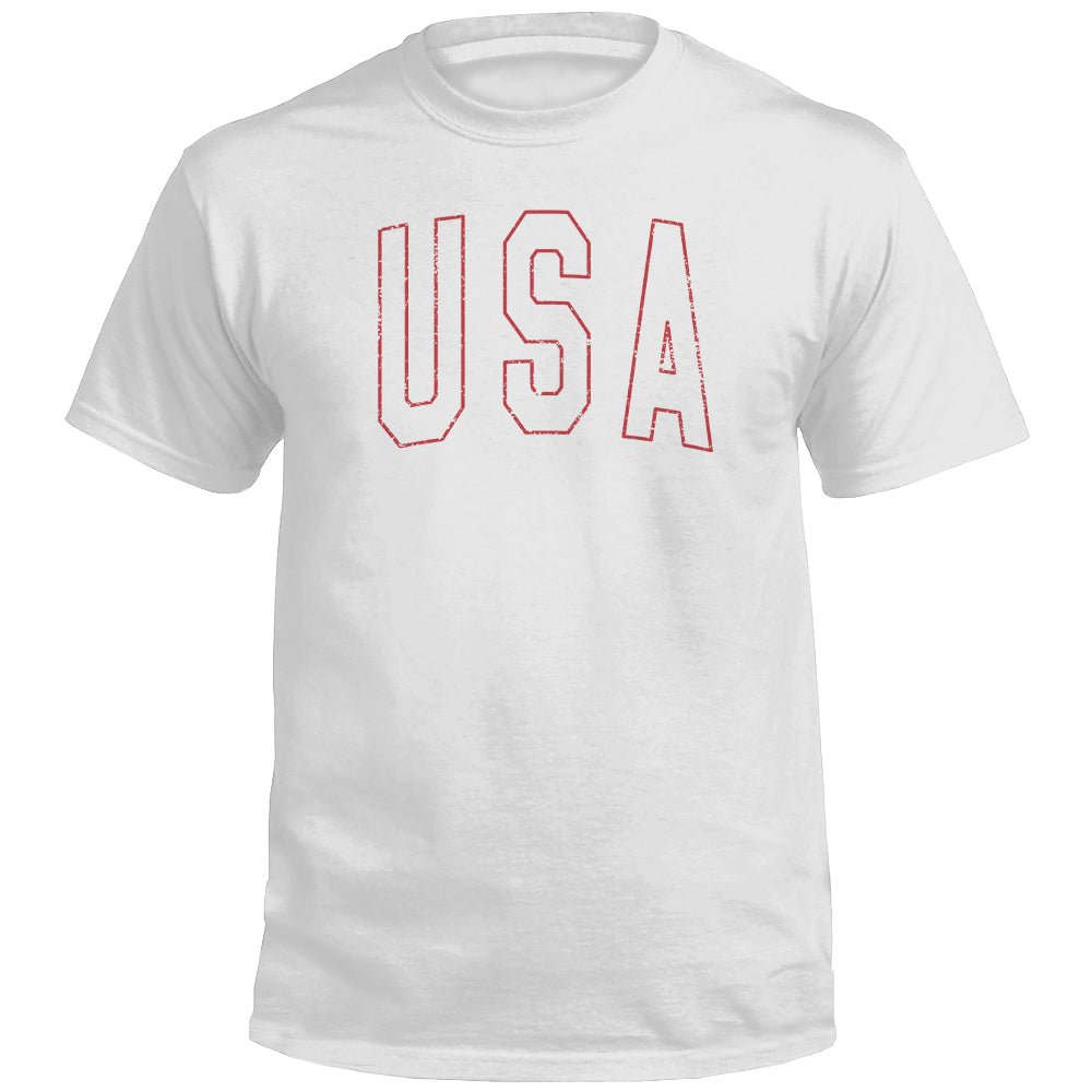 USA Collegiate Solid White (Front) - Aaria Tees Aaria Tees