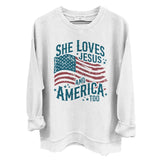 She Loves Jesus And America Too (Front) Aaria Tees