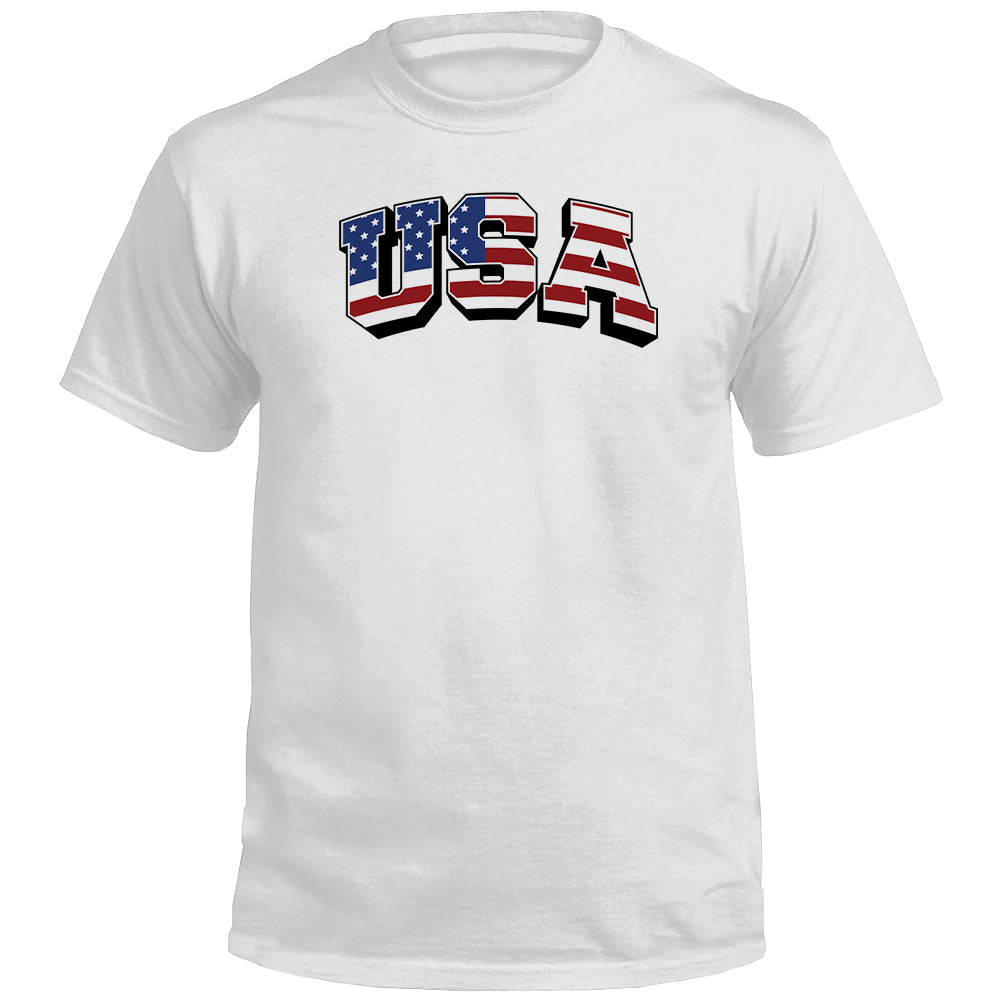 USA Flag Lettering (Front) - Aaria Tees Aaria Tees