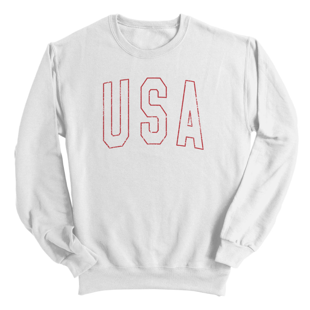 USA Collegiate Solid White (Front) - Aaria Tees Aaria Tees