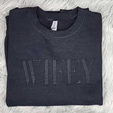 Embroidered “Wifey” Sweatshirt – Cozy Crewneck Perfect Gift for Her - Aaria Tees Aaria Tees