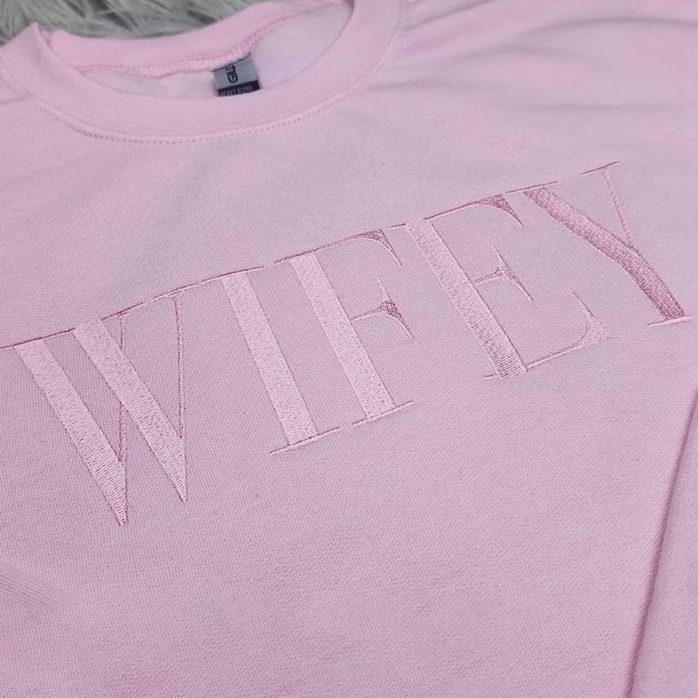 Embroidered “Wifey” Sweatshirt – Cozy Crewneck Perfect Gift for Her - Aaria Tees Aaria Tees