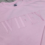 Embroidered “Wifey” Sweatshirt – Cozy Crewneck Perfect Gift for Her - Aaria Tees Aaria Tees
