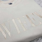 Embroidered “Wifey” Sweatshirt – Cozy Crewneck Perfect Gift for Her - Aaria Tees Aaria Tees