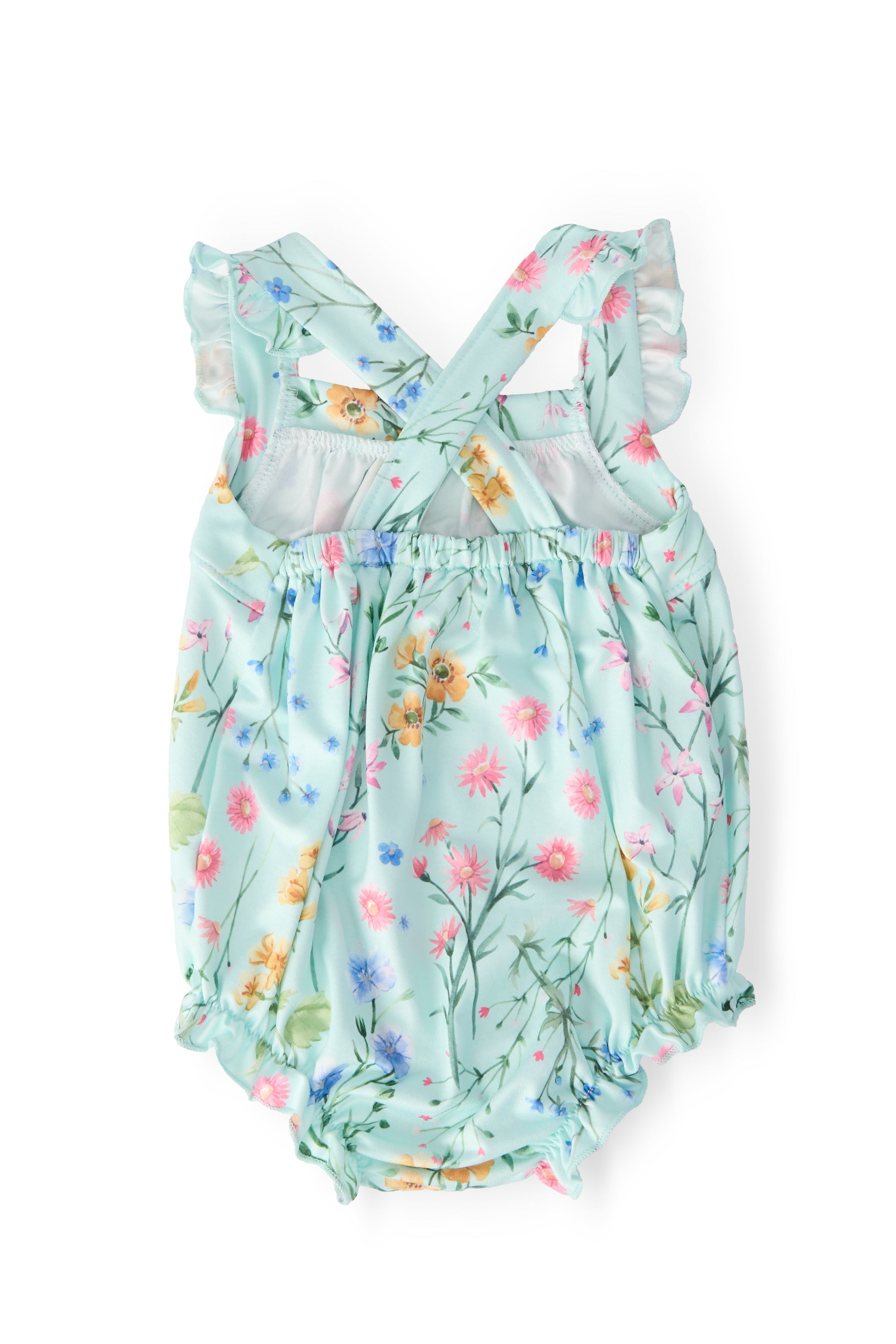 Wild Woods Ruffle Cross Back Romper - Aaria Tees Aaria Tees