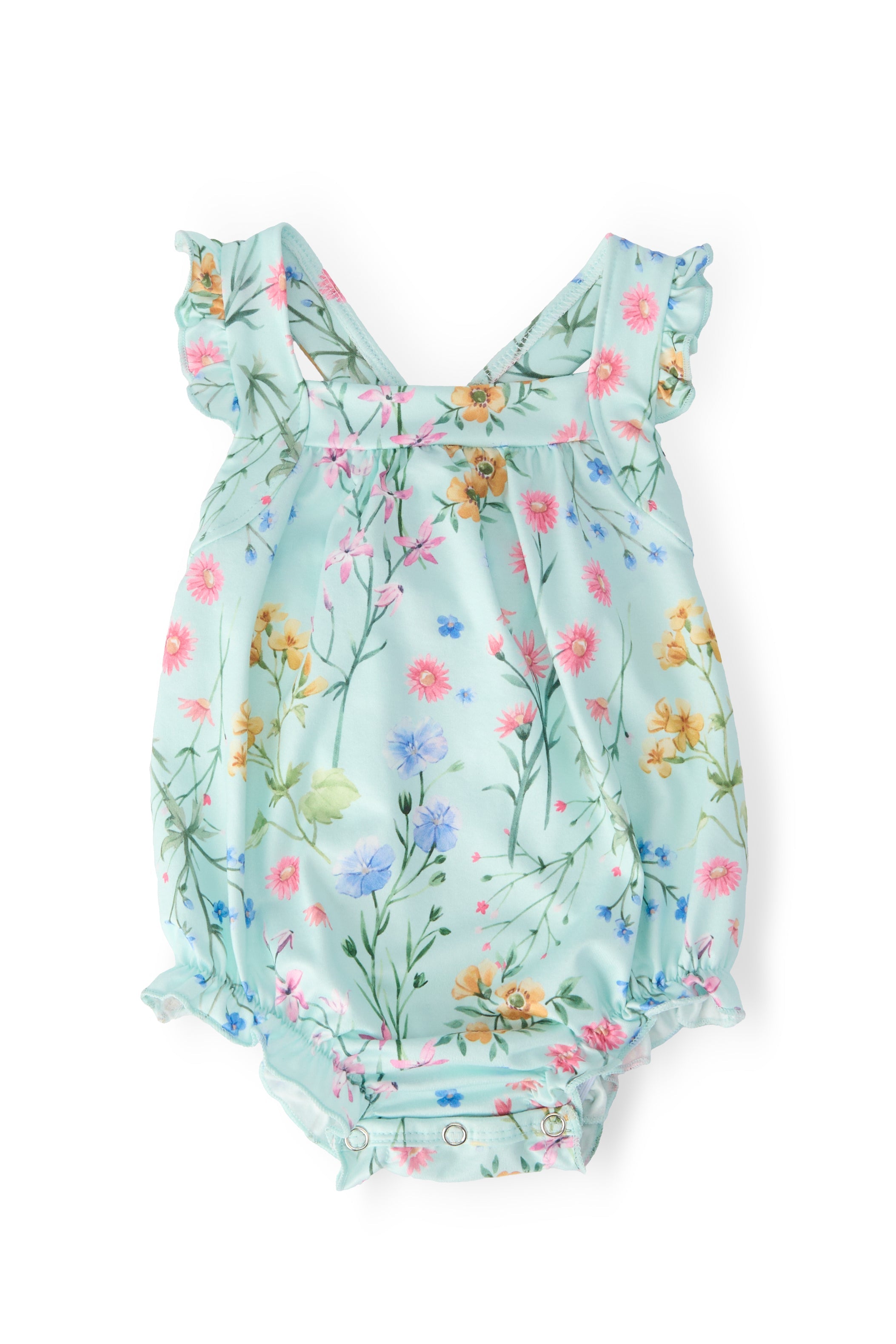 Wild Woods Ruffle Cross Back Romper - Aaria Tees Aaria Tees