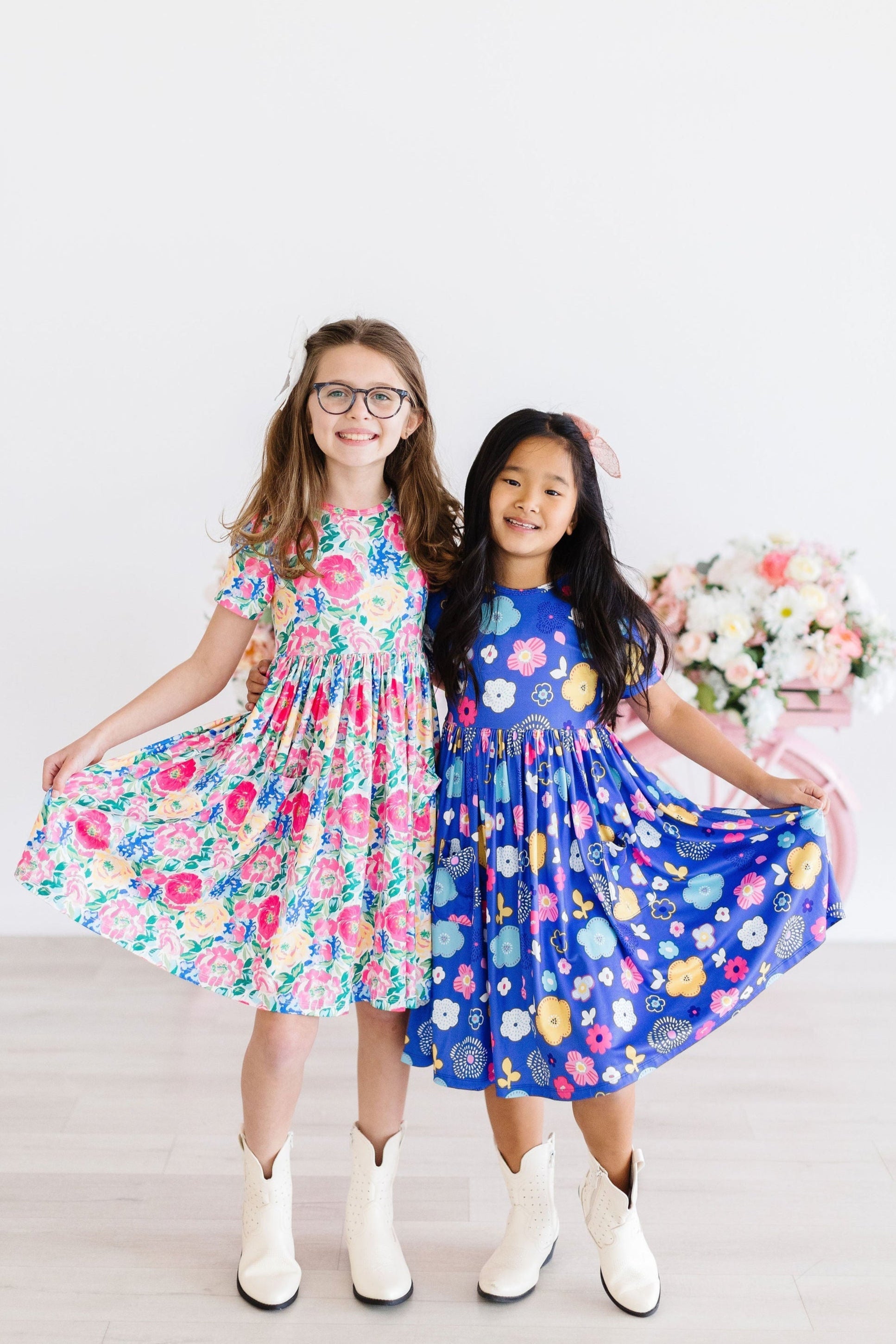 Wildflower Wishes S/S Pocket Twirl Dress - Aaria Tees Aaria Tees