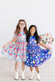 Floral Frenzy S/S Pocket Twirl Dress - Aaria Tees Aaria Tees