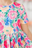 Wildflower Wishes S/S Pocket Twirl Dress - Aaria Tees Aaria Tees