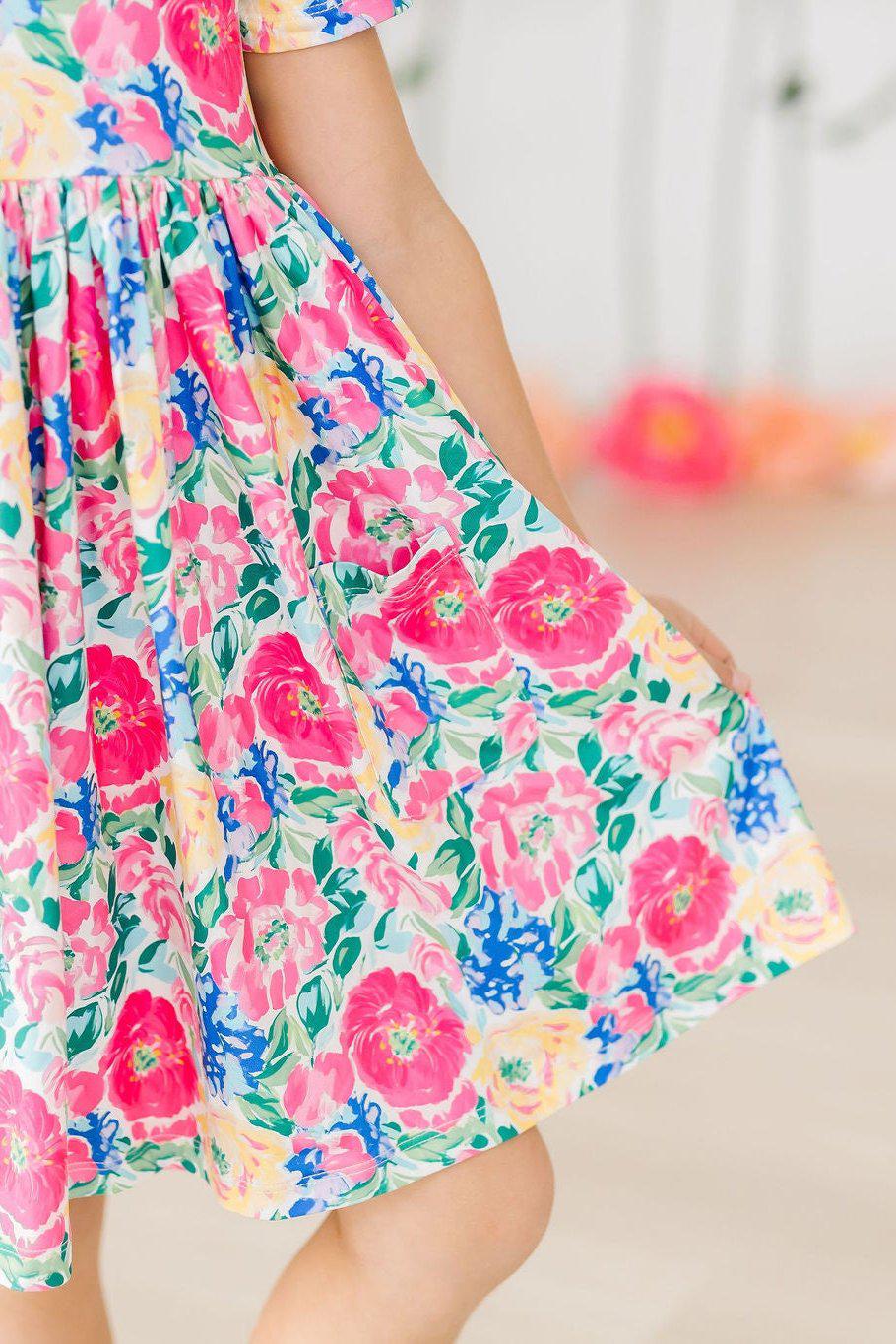 Wildflower Wishes S/S Pocket Twirl Dress - Aaria Tees Aaria Tees