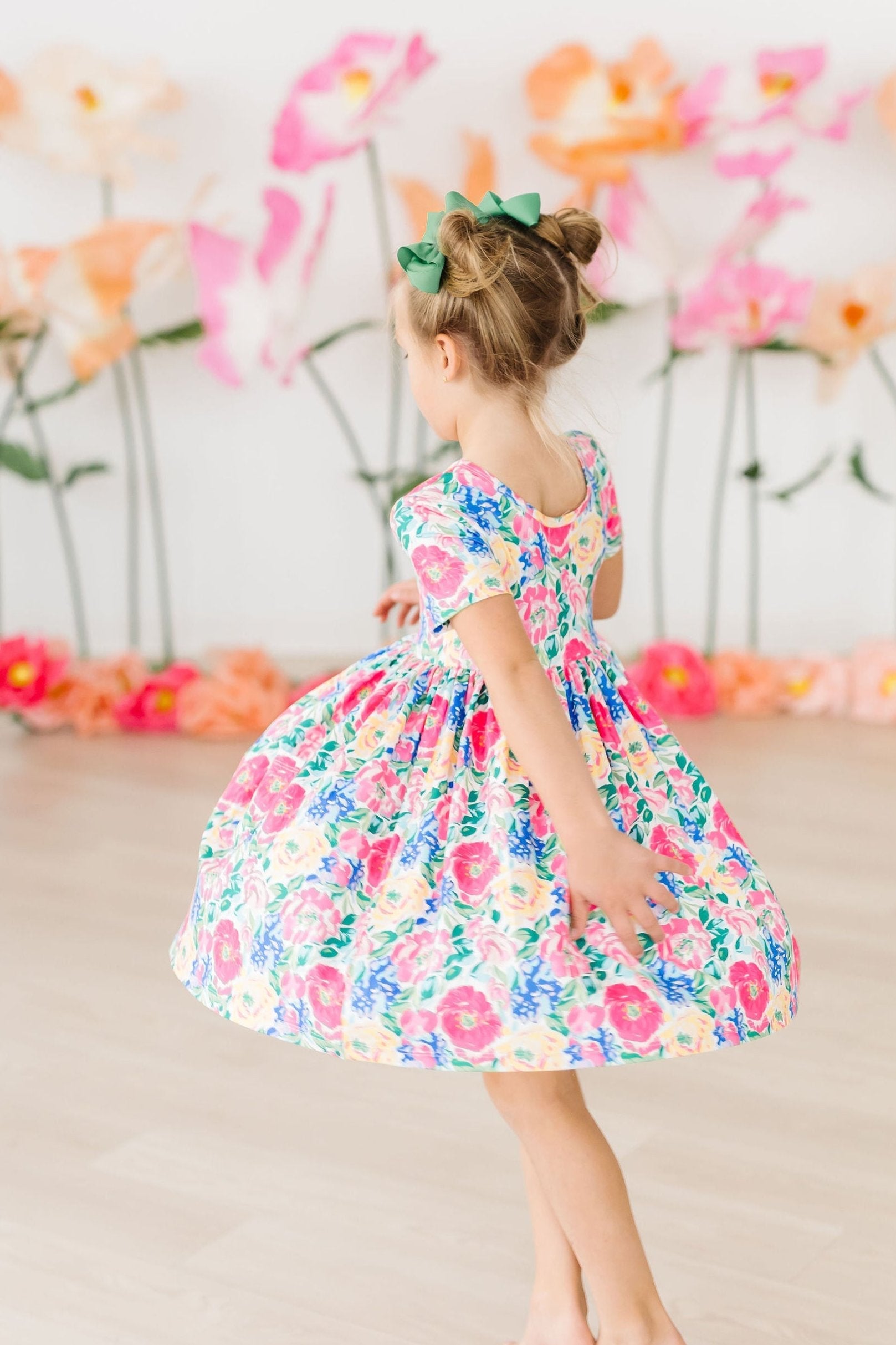 Wildflower Wishes S/S Pocket Twirl Dress - Aaria Tees Aaria Tees