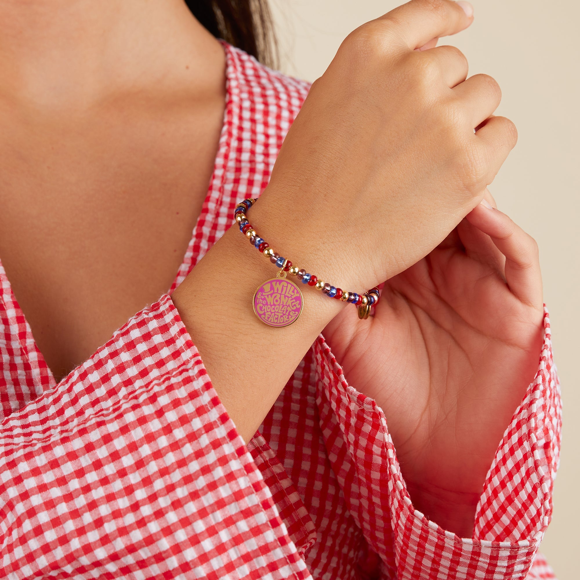Willy Wonka Chocolate Factory' Beaded Charm Bangle - Aaria Tees Aaria Tees