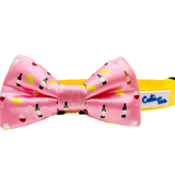 Wine & Cheese Pink Dog Bow Tie Aaria Tees