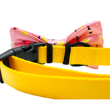 Wine & Cheese Pink Dog Bow Tie Aaria Tees