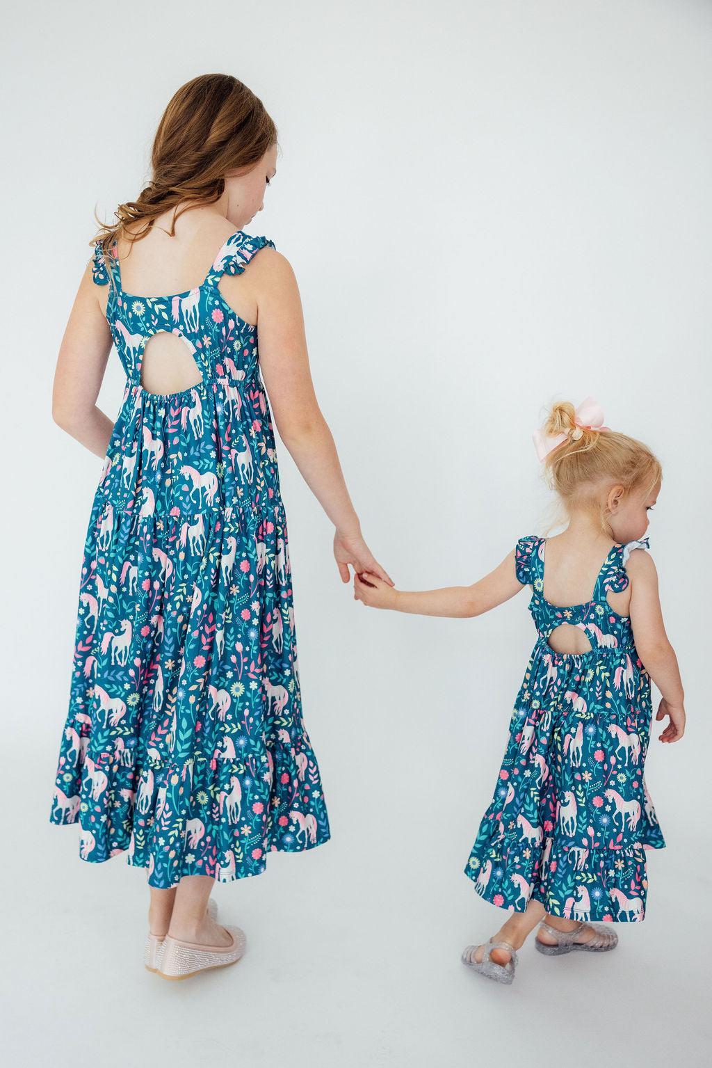 Wish Upon a Unicorn Ruffle Maxi Dress - Aaria Tees Aaria Tees