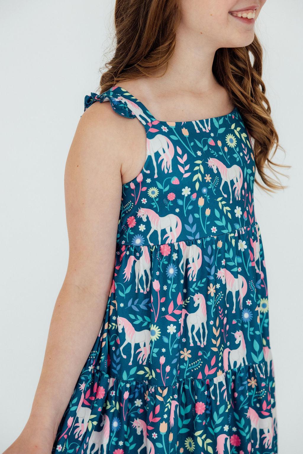 Wish Upon a Unicorn Ruffle Maxi Dress - Aaria Tees Aaria Tees
