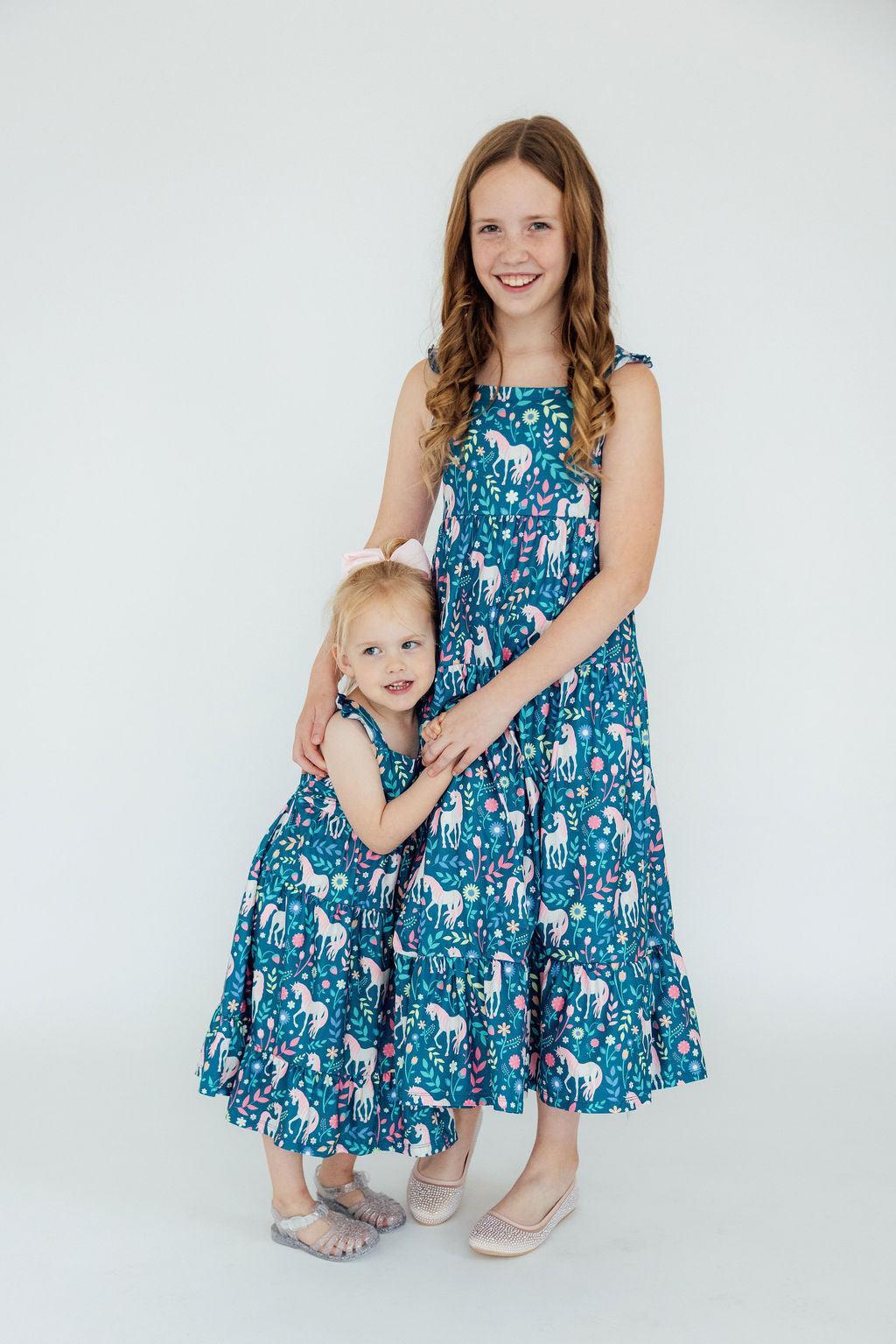 Wish Upon a Unicorn Ruffle Maxi Dress - Aaria Tees Aaria Tees