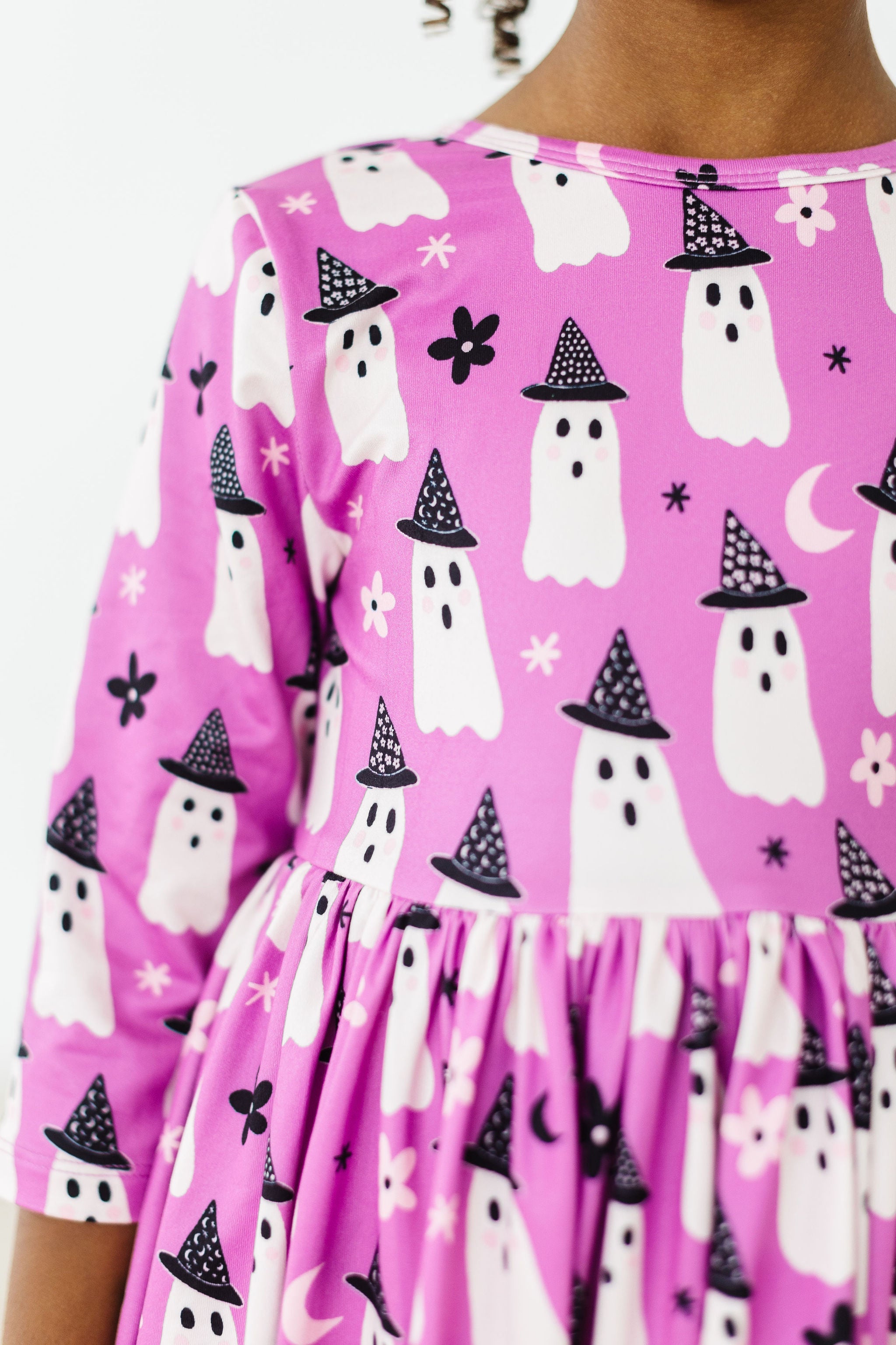 Witches Boo 3/4 Sleeve Pocket Twirl Dress - Aaria Tees Aaria Tees
