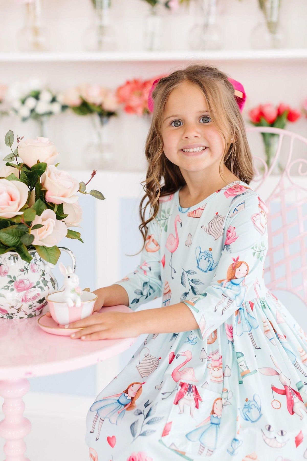 SALE Wonderland 3/4 Sleeve Pocket Twirl Dress - Aaria Tees