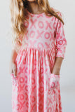 XOXO 3/4 Sleeve Pocket Twirl Dress - Aaria Tees Aaria Tees