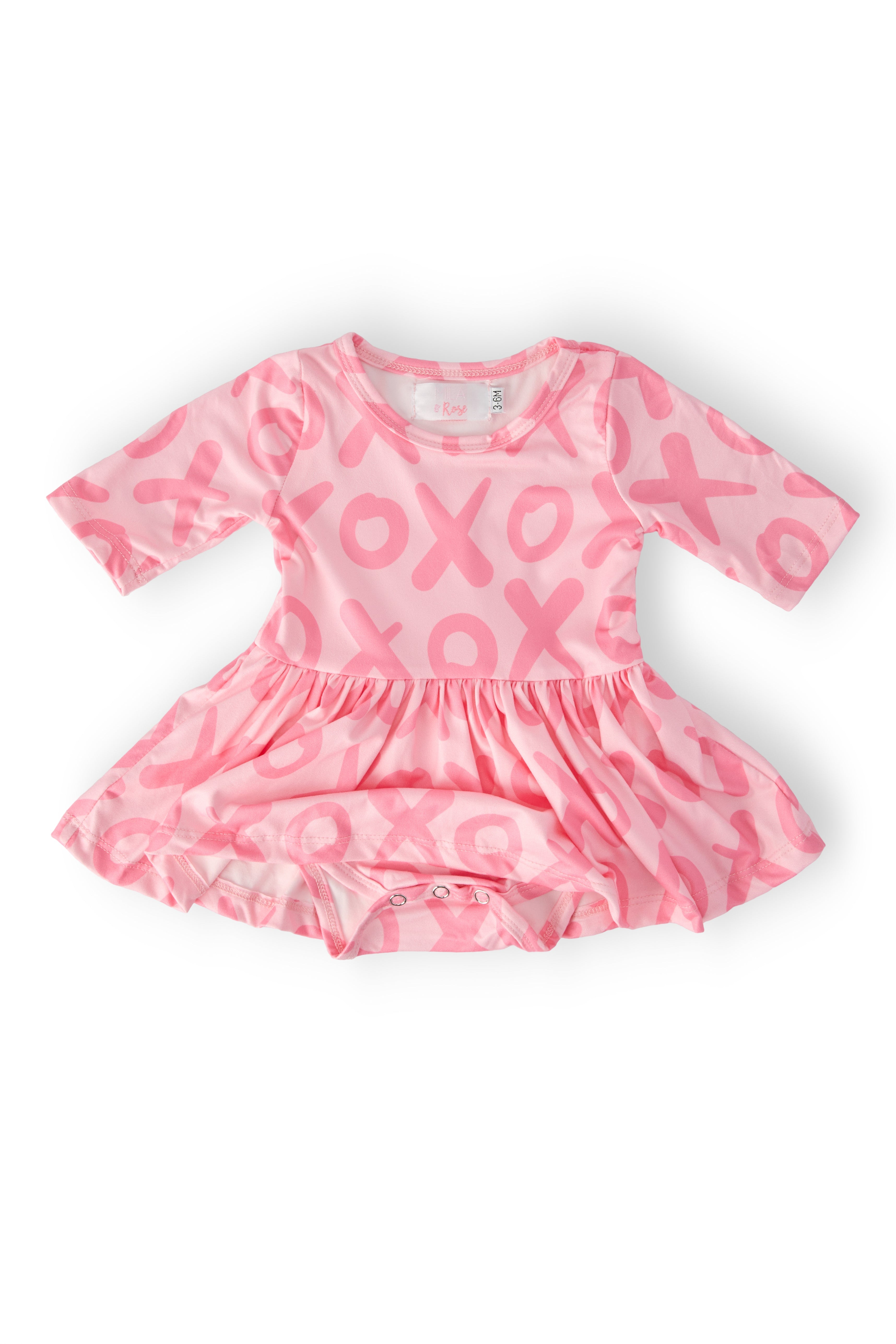 XOXO 3/4 Sleeve Twirl Bodysuit - Aaria Tees Aaria Tees