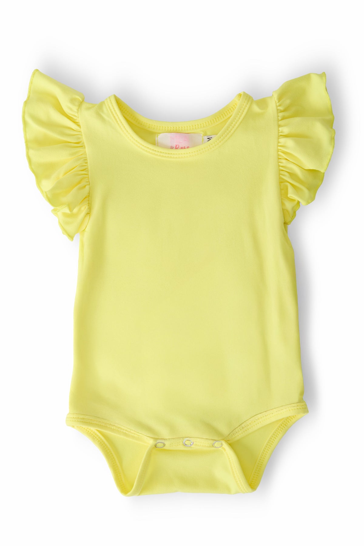 Yellow S/S Flutter Bodysuit - Aaria Tees