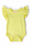 Yellow S/S Flutter Bodysuit - Aaria Tees Aaria Tees