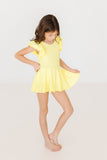 Yellow S/S Twirl Leotard - Aaria Tees Aaria Tees