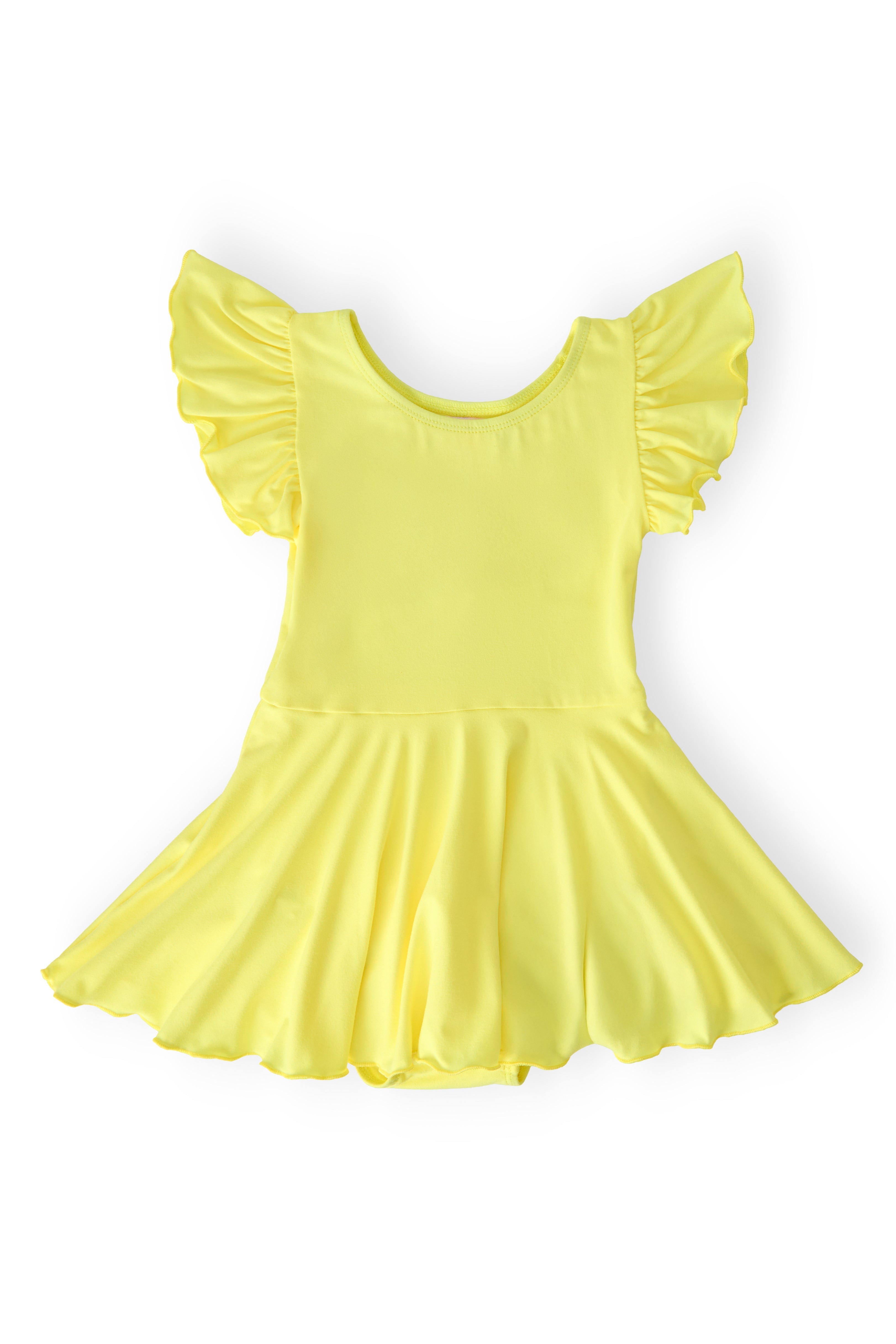 Yellow S/S Twirl Leotard - Aaria Tees Aaria Tees