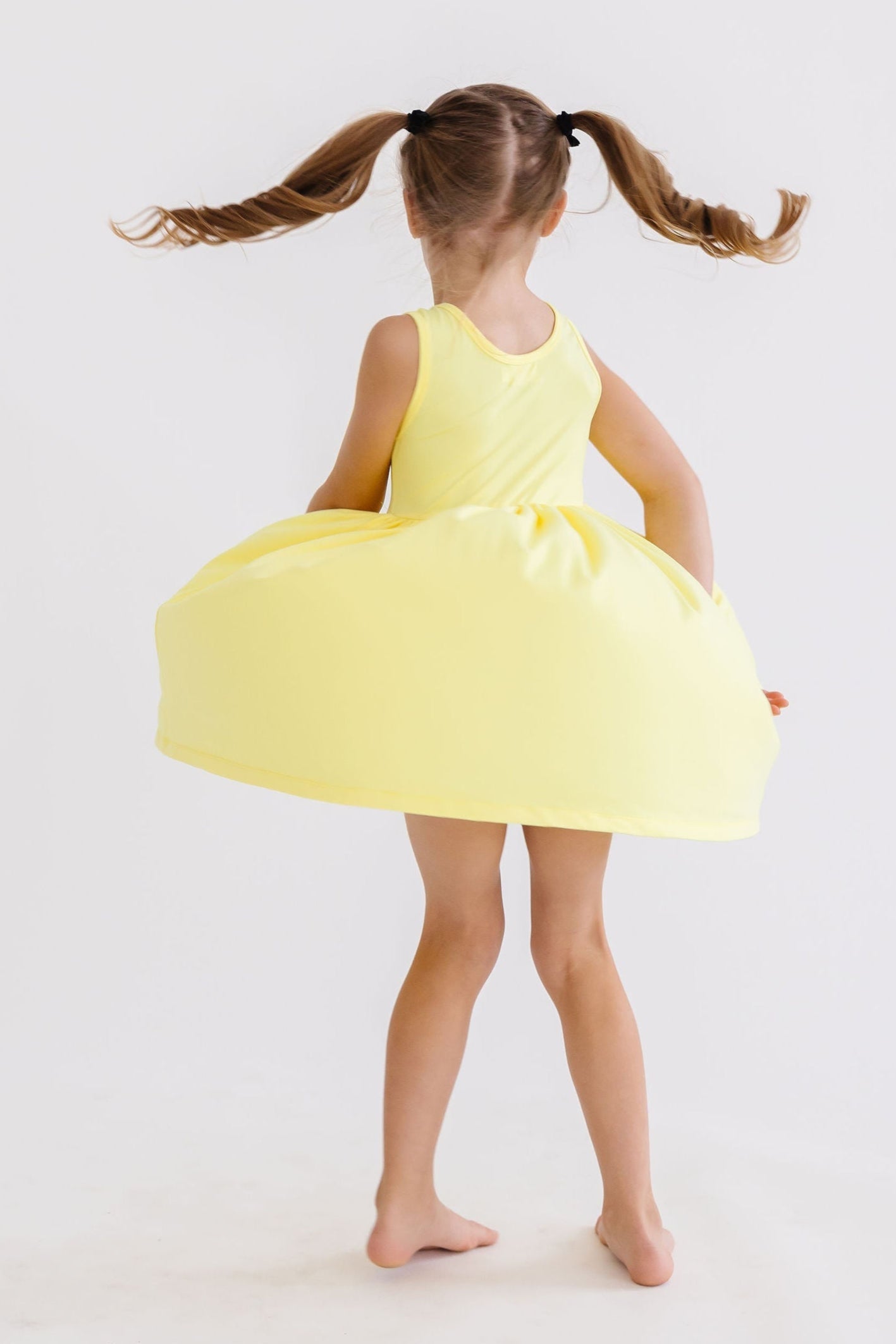 Yellow Tank Pocket Twirl Dress - Aaria Tees Aaria Tees