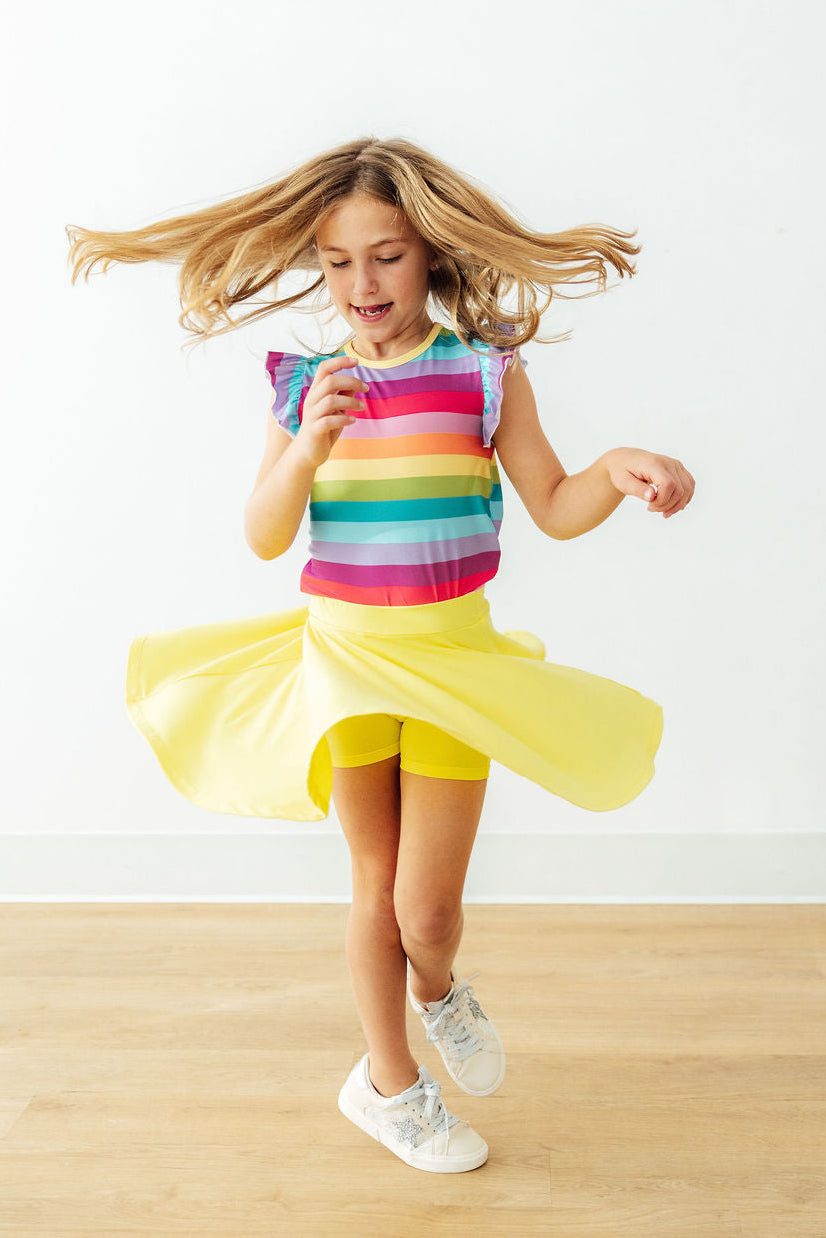 Yellow Twirl Skort - Aaria Tees Aaria Tees