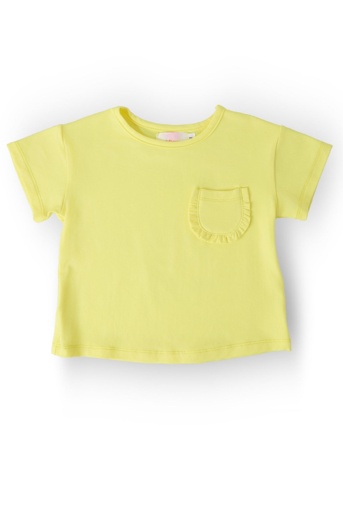Yellow Ruffle Pocket Tee - Aaria Tees