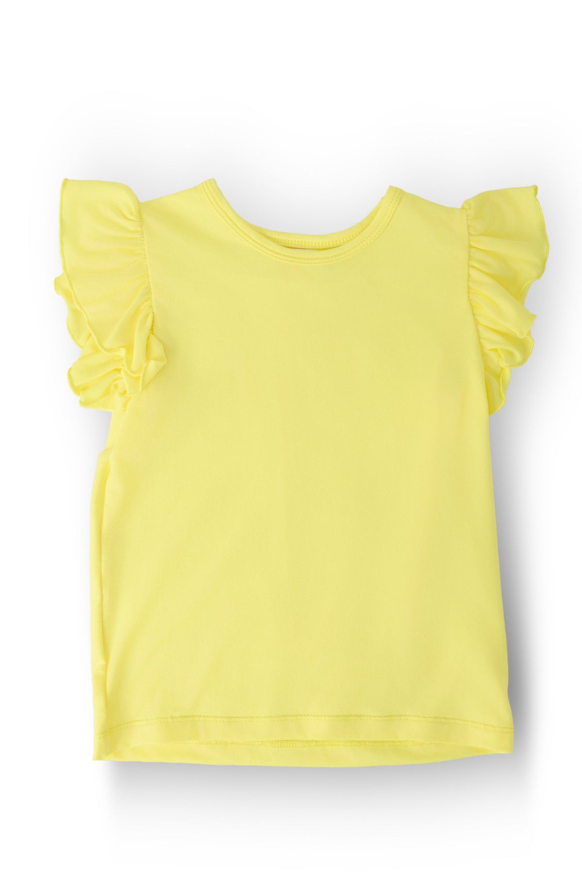 Yellow S/S Ruffle Tee - Aaria Tees