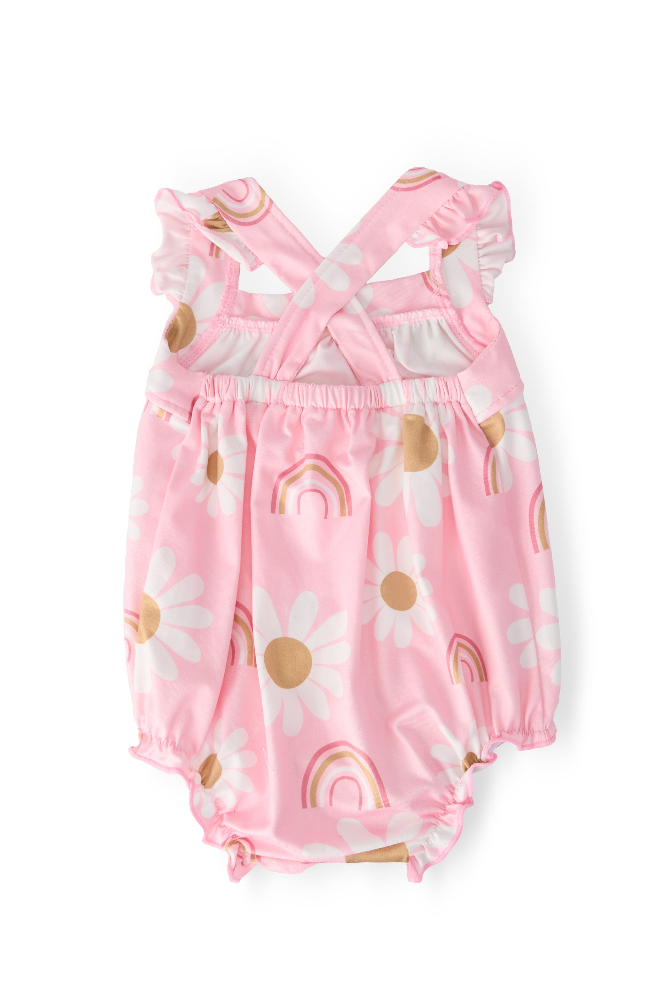 You are My Sunshine Ruffle Cross Back Romper - Aaria Tees Aaria Tees