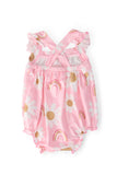 You are My Sunshine Ruffle Cross Back Romper - Aaria Tees Aaria Tees