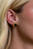 Saylor Tiger Eye Studs Aaria Tees