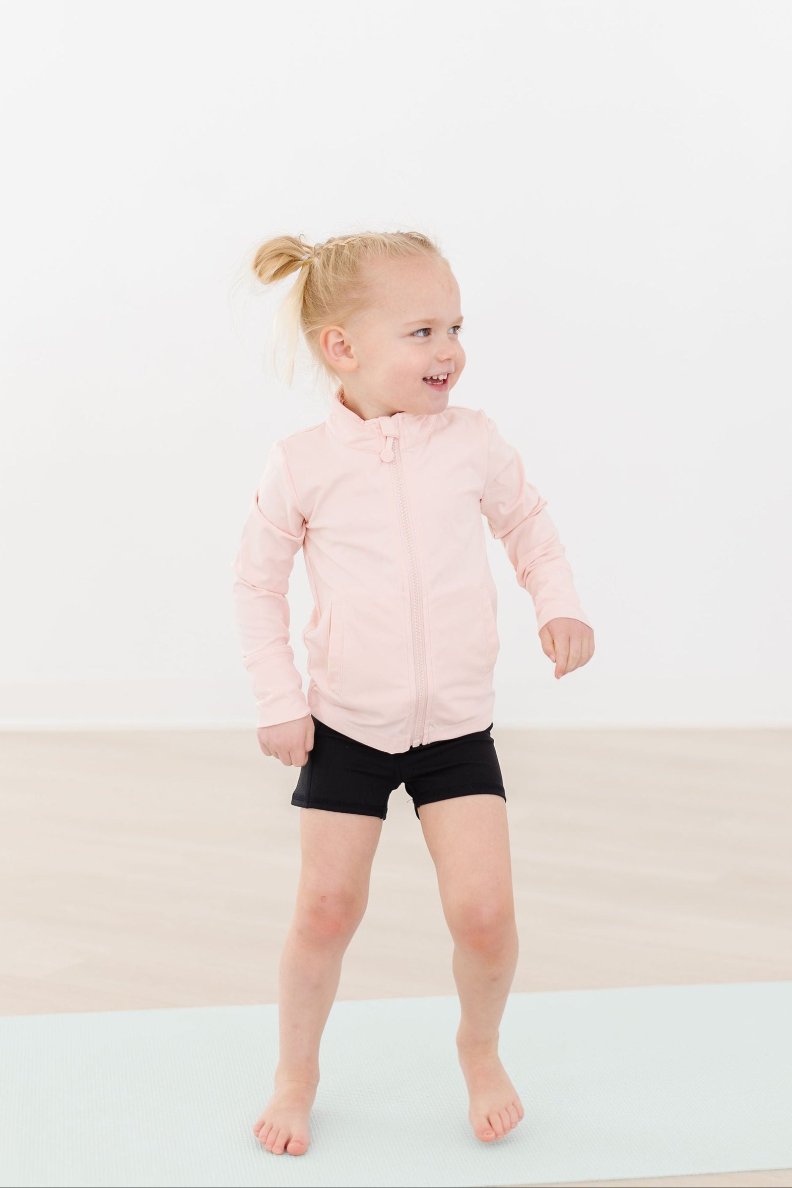 SALE Zen Pink Full-Zip Ruffle Active Jacket - Aaria Tees Aaria Tees