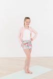 SALE Zen Pink Full-Zip Ruffle Active Jacket - Aaria Tees Aaria Tees