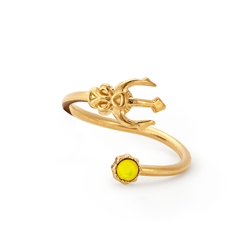 Trident Yellow Stone Wrap Ring - Aaria Tees Aaria Tees