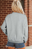 Gray Exposed Seam Mock Neck Western Print Duck Sweatshirt - Aaria Tees Aaria Tees