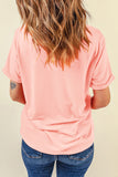 Pink Floral AMEN Bow Graphic Crewneck T Shirt Aaria Tees