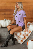 Wisteria Sequin Halloween Bat Patched Casual T Shirt Aaria Tees