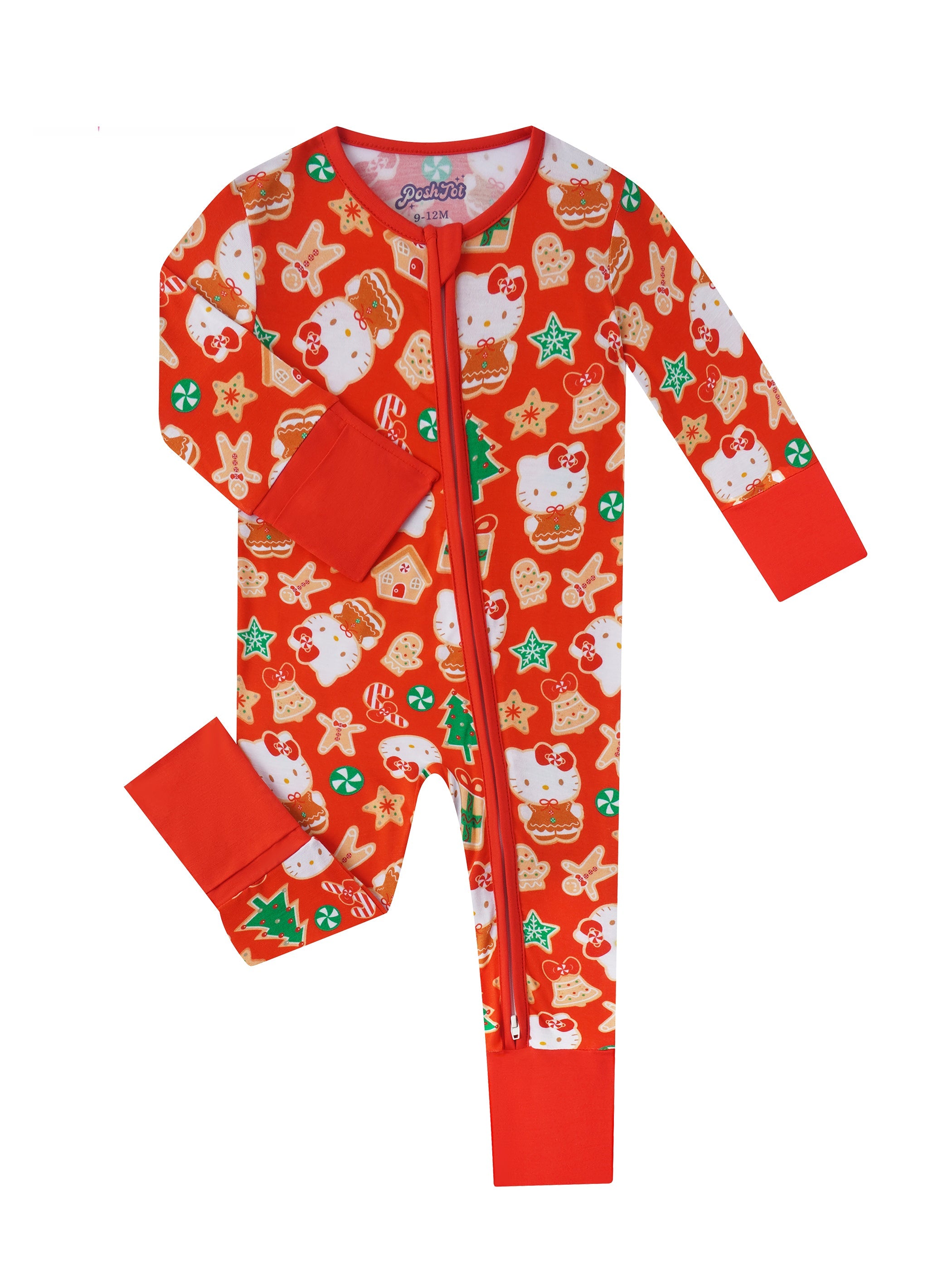 PoshTOT Sanrio Hello Kitty Christmas Bamboo Baby Convertible Zippy Romper - Aaria Tees Aaria Tees
