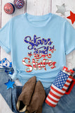 Stars and Stripes Patriotic Graphic T-Shirt Aaria Tees
