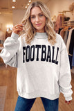 Light Grey High Neck GAMEDAY/ FOOTBALL Double Side Printed Reversible Sweatshirt Aaria Tees