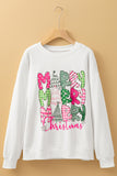 Beige MERRY Christmas Printed Drop Shoulder Pullover Sweatshirt - Aaria Tees Aaria Tees