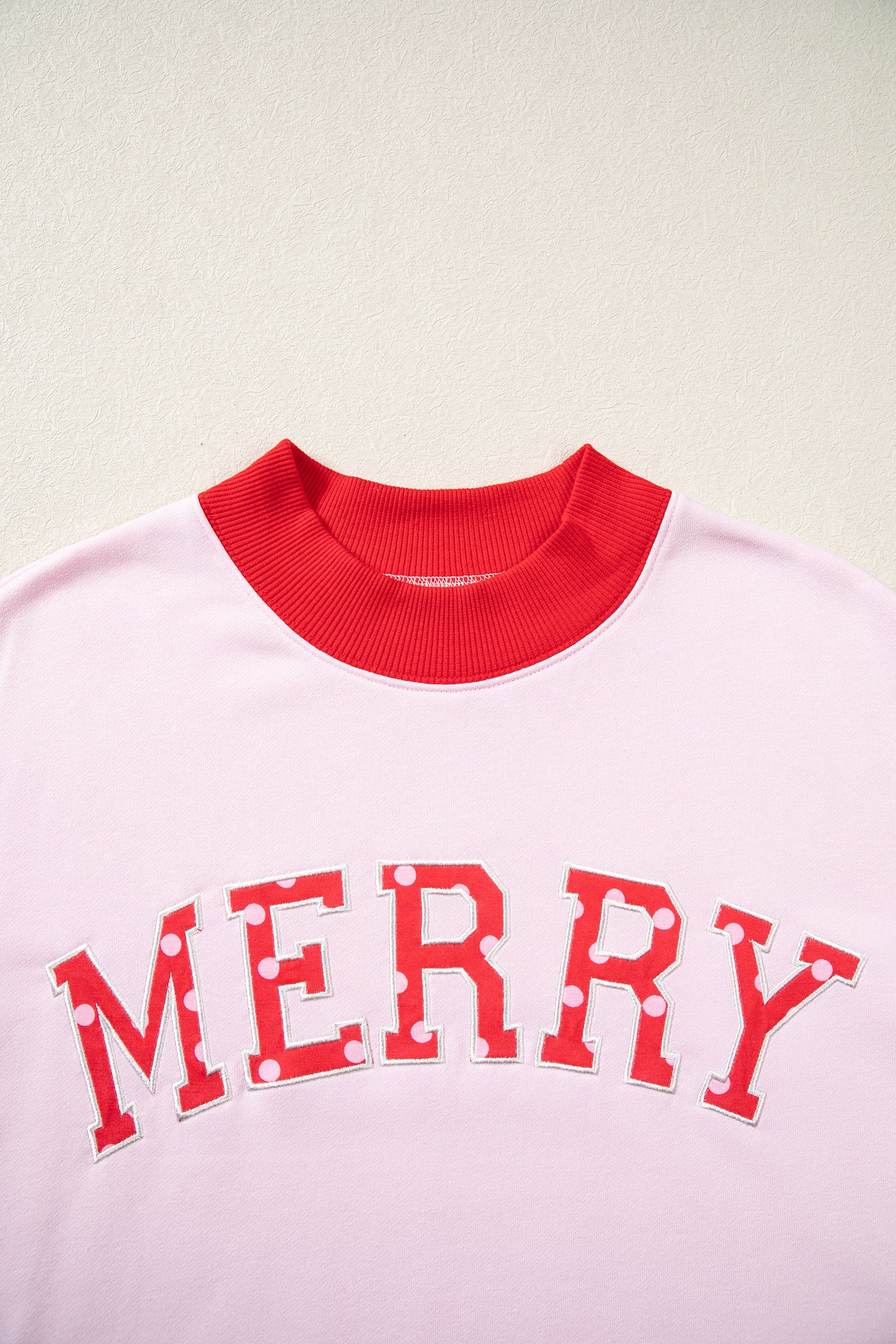Pink Polka Dot Letter Graphic Colorblock Tunic Sweatshirt - Aaria Tees Aaria Tees
