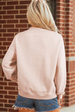 Apricot Pink Bubble Gum Bunny Chenille Patch Sweatshirt Aaria Tees