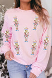 Pink Sequin Nutcracker Christmas Pullover Sweatshirt Aaria Tees