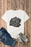 Rose Graphic Round Neck Short Sleeve T-Shirt - Aaria Tees Aaria Tees